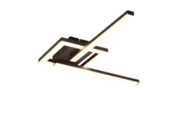 Flache LED Deckenleuchte VIALE Schwarz rechteckig groß max. Breite 63cm