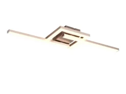 Flache LED Deckenleuchte VIALE Silber rechteckig groß, max. Breite 63cm