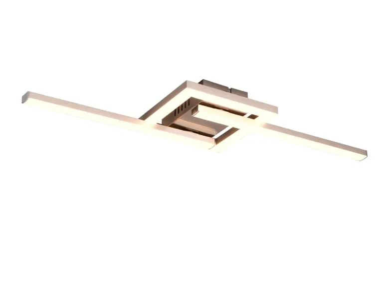Flache LED Deckenleuchte VIALE Silber rechteckig groß, max. Breite 63cm
