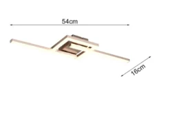 Flache LED Deckenleuchte VIALE Silber rechteckig groß, max. Breite 63cm