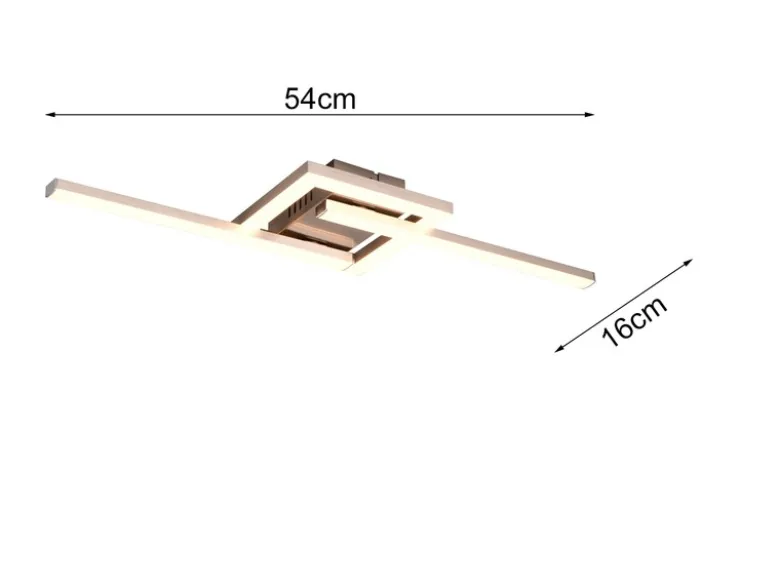 Flache LED Deckenleuchte VIALE Silber rechteckig groß, max. Breite 63cm