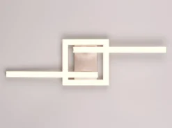 Flache LED Deckenleuchte VIALE Silber rechteckig groß, max. Breite 63cm