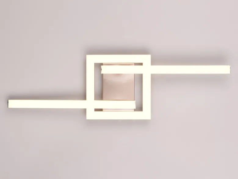Flache LED Deckenleuchte VIALE Silber rechteckig groß, max. Breite 63cm