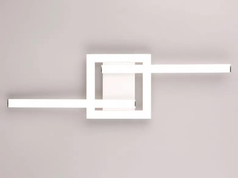 Flache LED Deckenleuchte VIALE Weiß rechteckig groß max. Breite 63cm
