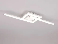 Flache LED Deckenleuchte VIALE Weiß rechteckig groß max. Breite 63cm
