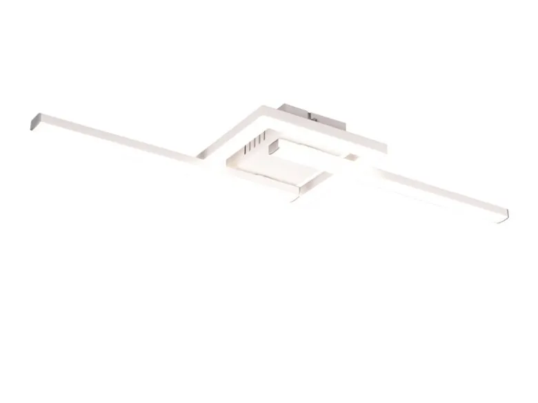 Flache LED Deckenleuchte VIALE Weiß rechteckig groß max. Breite 63cm