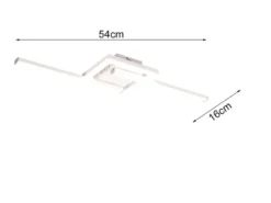Flache LED Deckenleuchte VIALE Weiß rechteckig groß max. Breite 63cm