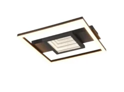 Flache LED Deckenleuchte WHEELER Metall Schwarz Wandleuchte, Breite 35cm