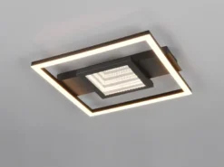Flache LED Deckenleuchte WHEELER Metall Schwarz Wandleuchte, Breite 35cm