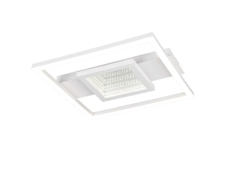 Flache LED Deckenleuchte WHEELER Metall Weiß Wandleuchte, Breite 35cm