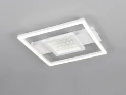 Flache LED Deckenleuchte WHEELER Metall Weiß Wandleuchte, Breite 35cm
