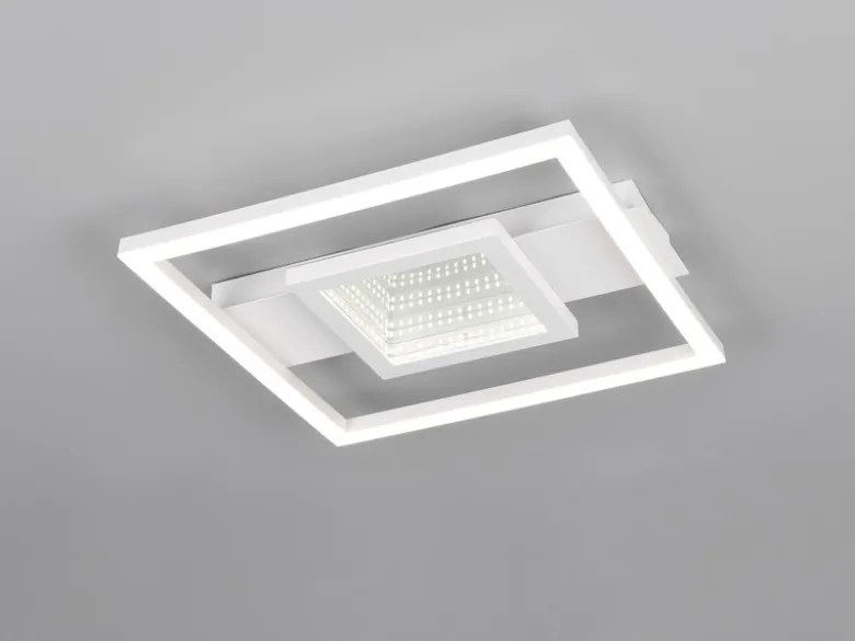 Flache LED Deckenleuchte WHEELER Metall Weiß Wandleuchte, Breite 35cm