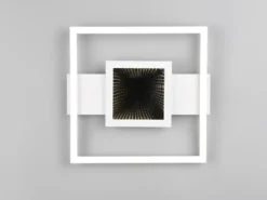 Flache LED Deckenleuchte WHEELER Metall Weiß Wandleuchte, Breite 35cm