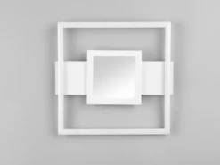 Flache LED Deckenleuchte WHEELER Metall Weiß Wandleuchte, Breite 35cm