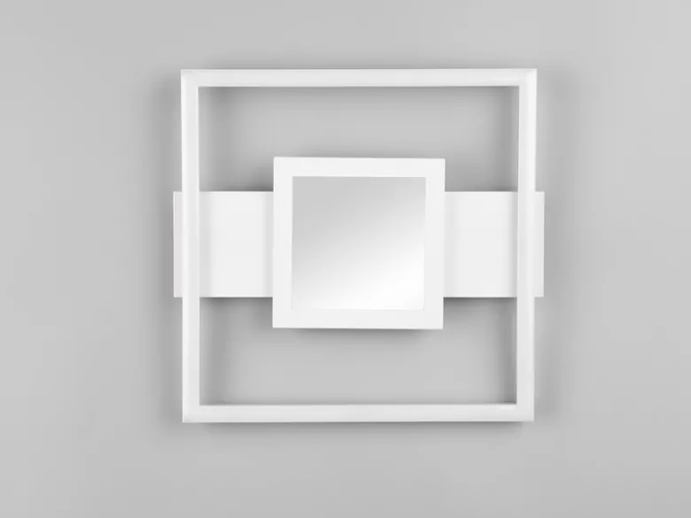 Flache LED Deckenleuchte WHEELER Metall Weiß Wandleuchte, Breite 35cm