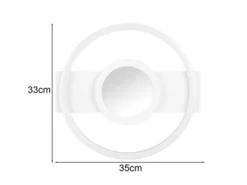 Flache LED Deckenleuchte WHEELER Metall Weiß, Wandleuchte, Ø 33cm