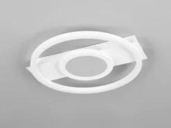Flache LED Deckenleuchte WHEELER Metall Weiß, Wandleuchte, Ø 33cm