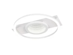 Flache LED Deckenleuchte WHEELER Metall Weiß, Wandleuchte, Ø 33cm
