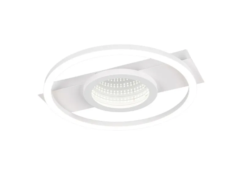 Flache LED Deckenleuchte WHEELER Metall Weiß, Wandleuchte, Ø 33cm