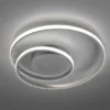 Flache LED Deckenleuchte ZIBAL Silber, stufenweise dimmbar, Ø 39cm