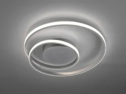 Flache LED Deckenleuchte ZIBAL Silber, stufenweise dimmbar, Ø 39cm