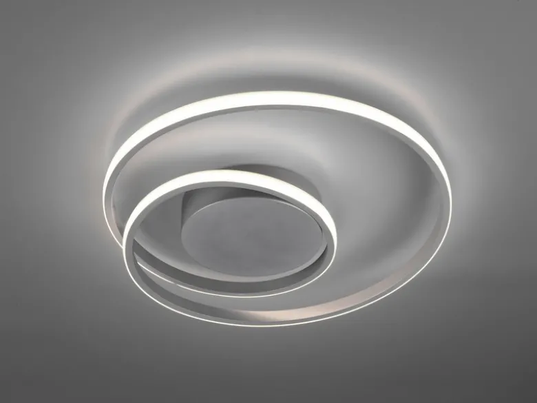 Flache LED Deckenleuchte ZIBAL Silber, stufenweise dimmbar, Ø 39cm