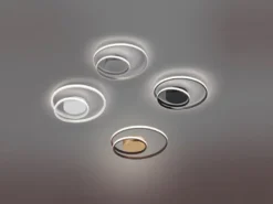 Flache LED Deckenleuchte ZIBAL Silber, stufenweise dimmbar, Ø 39cm