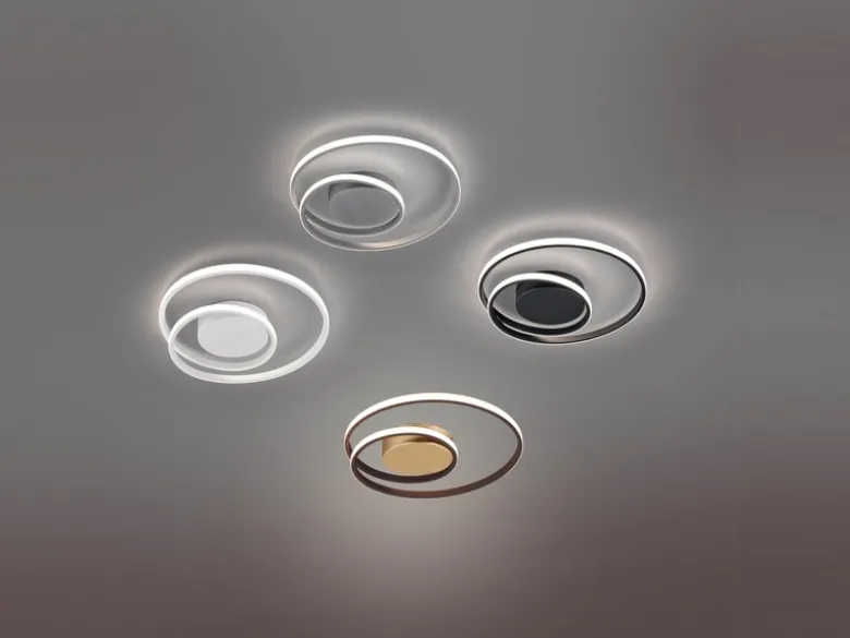 Flache LED Deckenleuchte ZIBAL Silber, stufenweise dimmbar, Ø 39cm