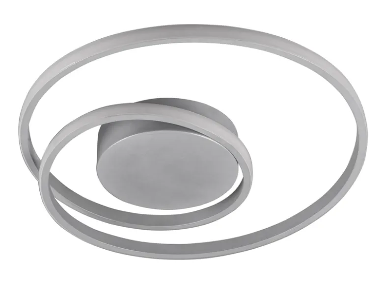 Flache LED Deckenleuchte ZIBAL Silber, stufenweise dimmbar, Ø 39cm