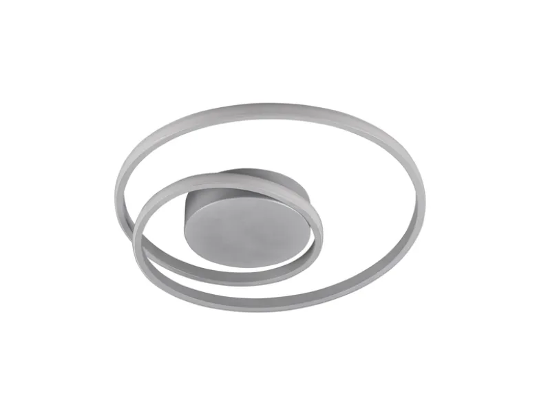 Flache LED Deckenleuchte ZIBAL Silber, stufenweise dimmbar, Ø 39cm