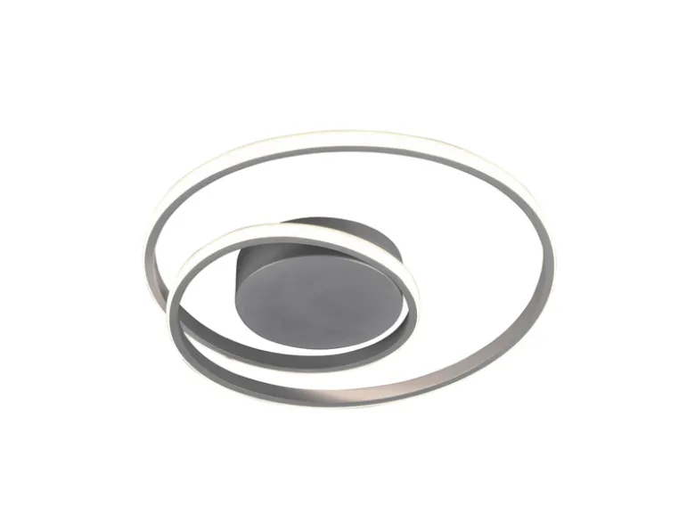 Flache LED Deckenleuchte ZIBAL Silber, stufenweise dimmbar, Ø 39cm