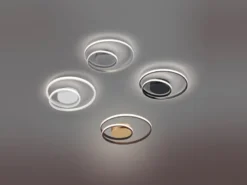 Flache LED Deckenleuchte ZIBAL Schwarz, stufenweise dimmbar, Ø 39cm