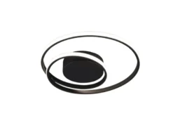 Flache LED Deckenleuchte ZIBAL Schwarz, stufenweise dimmbar, Ø 39cm