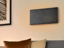 Flache LED Innen Wandleuchte RAVEN aus Naturschiefer, Breite 25cm