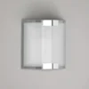 Flache LED Innen Wandleuchte mit Glas Lampenschirm Weiß, Höhe 20cm