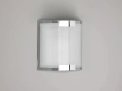 Flache LED Innen Wandleuchte mit Glas Lampenschirm Weiß, Höhe 20cm