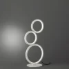 Flache LED RONDO Ringleuchte Tischlampe Metall weiß matt, Höhe 45cm