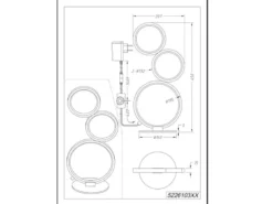 Flache LED RONDO Ringleuchte Tischlampe Metall weiß matt, Höhe 45cm