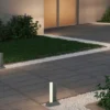 Flache LED Sockelleuchte MARIZA aus Aluminium in Anthrazit, Höhe 50cm