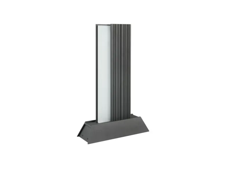 Flache LED Sockelleuchte MARIZA aus Aluminium in Anthrazit, Höhe 50cm