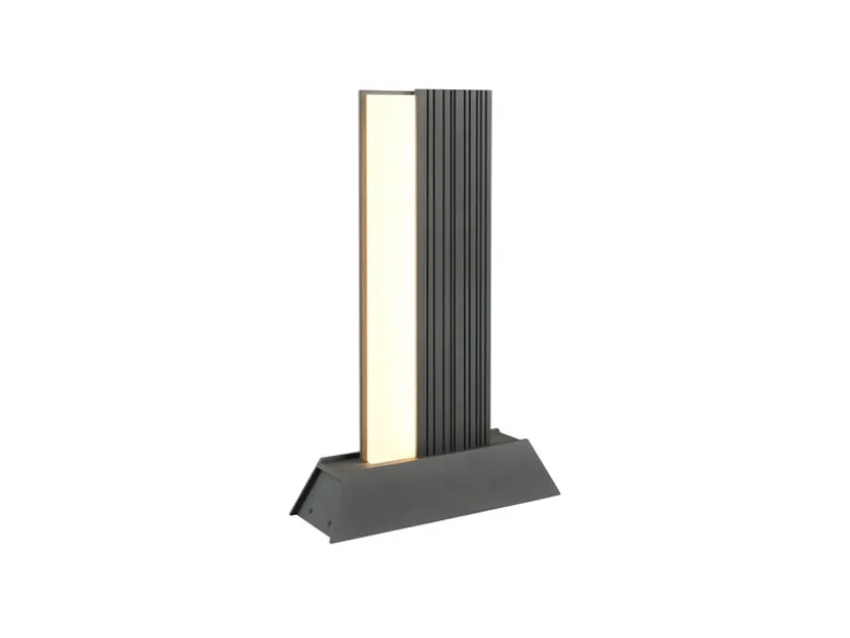 Flache LED Sockelleuchte MARIZA aus Aluminium in Anthrazit, Höhe 50cm