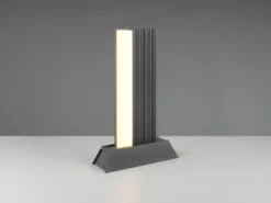 Flache LED Sockelleuchte MARIZA aus Aluminium in Anthrazit, Höhe 50cm