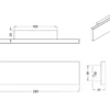 Flache LED Wandleuchte CONCHA Up and Down Anthrazit - 3 Stufen Dimmer, B: 28cm