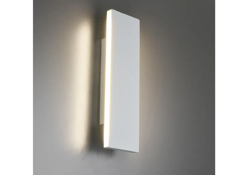 Flache LED Wandleuchte CONCHA Up and Down mit Dimmer, Weiß, Breite 28cm