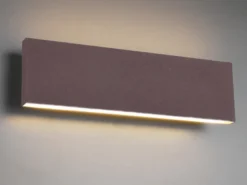 Flache LED Wandleuchte CONCHA Up and Down Rostoptik - 3 Stufen Dimmer, B: 28cm