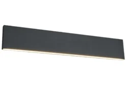 Flache LED Wandleuchte CONCHA Up and Down Anthrazit - 3 Stufen Dimmer, B: 47cm