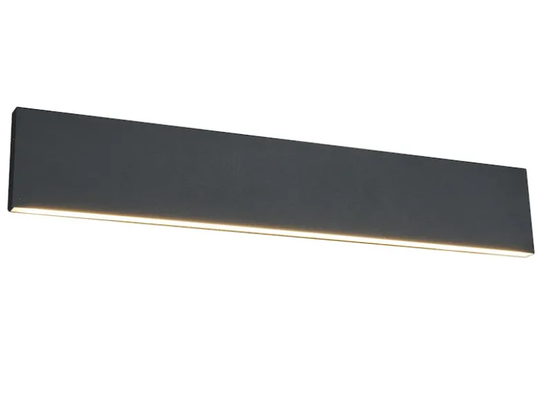 Flache LED Wandleuchte CONCHA Up and Down Anthrazit - 3 Stufen Dimmer, B: 47cm