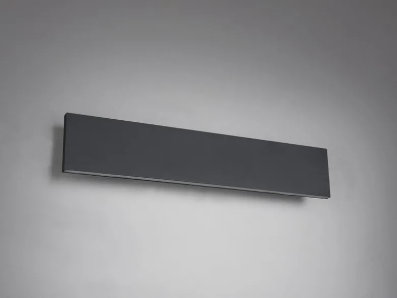 Flache LED Wandleuchte CONCHA Up and Down Anthrazit - 3 Stufen Dimmer, B: 47cm