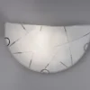 Flache LED Wandleuchte Glasschirm mit Streifendekor, Breite 30cm