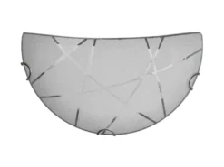 Flache LED Wandleuchte Glasschirm mit Streifendekor, Breite 30cm